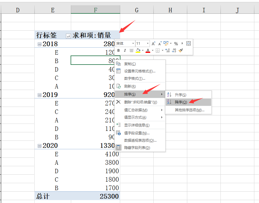 Excel透视表销量排名技巧，多条件排序，复杂工作几秒完成