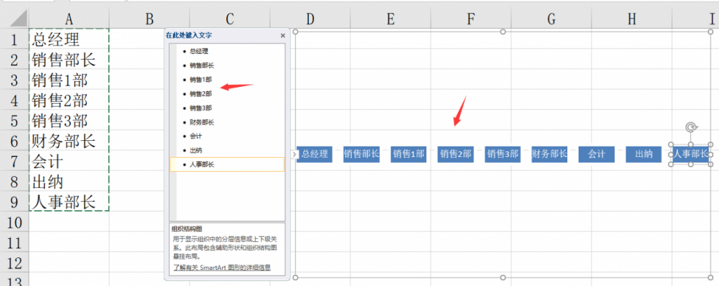 Excel组织图绘制技巧，批量设计调整，层次结构快捷清晰